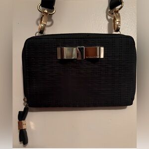 Victoria’s Secret Crossbody Wallet IPhone Clutch Gold Bow Purse